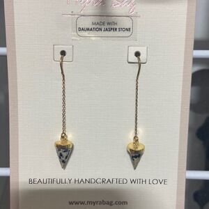 Dalmatian jasper stone earrings